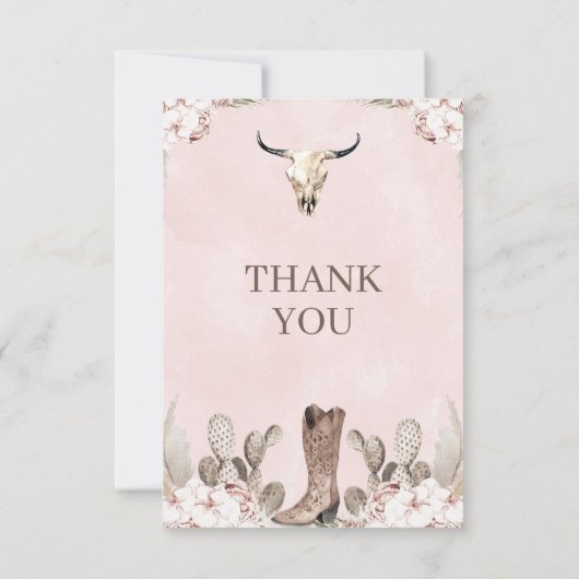 Westerne Cowgirl Boot Verjaardag Bedankt Card (Achterkant)