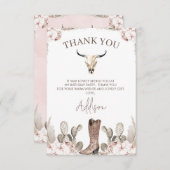 Westerne Cowgirl Boot Verjaardag Bedankt Card (Voorkant / Achterkant)