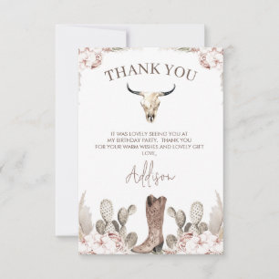 Westerne Cowgirl Boot Verjaardag Bedankt Card