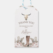 Westerne Cowgirl Boot Verjaardag Gift Label Cadeaulabel (Voorkant)