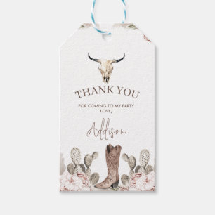 Westerne Cowgirl Boot Verjaardag Gift Label Cadeaulabel