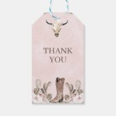 Westerne Cowgirl Boot Verjaardag Gift Label Cadeaulabel (Achterkant)
