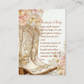Westerne Cowgirl Boots Bloemen Boeken voor Baby Informatiekaartje (Voorkant)