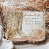 Westerne Cowgirl Boots Floral Diapper Raffle Informatiekaartje