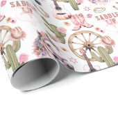 Westerne Cowgirl Boots & Horse Gift Wrap Cadeaupapier (Rol Hoek)