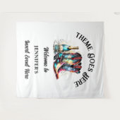 Westerne cowgirl boots iriserende mousserende wijn wandkleed (Voorkant (horizontaal))