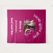 Westerne cowgirl boots magenta pioen bubbly chic wandkleed (Voorkant (horizontaal))