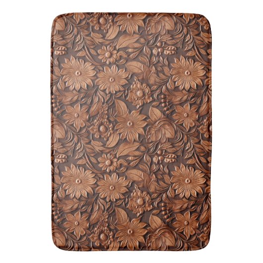 Westerne Cowgirl bruine bloemen Badmat (Voorkant Verticaal)