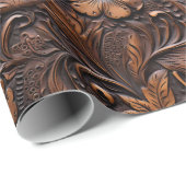 Westerne Cowgirl bruine bloemen Cadeaupapier (Rol Hoek)