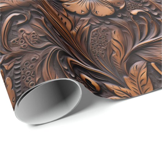 Westerne Cowgirl bruine bloemen Cadeaupapier (Rol Hoek)