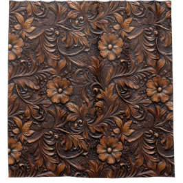 Westerne Cowgirl bruine bloemen Douchegordijn
