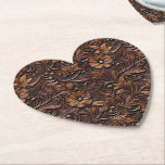 Westerne Cowgirl bruine bloemen Kartonnen Onderzetters<br><div class="desc">Western cowgirl bruin bloemen bohemian</div>