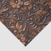 Westerne Cowgirl bruine bloemen Tissuepapier (Detail)