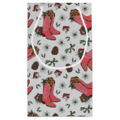 Westerne Cowgirl Christmas Pink en Groen Klein Cadeauzakje (Achterkant)
