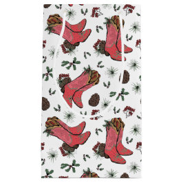 Westerne Cowgirl Christmas Pink en Groen Klein Cadeauzakje