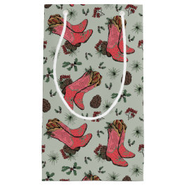 Westerne Cowgirl Christmas Pink en Groen Klein Cadeauzakje
