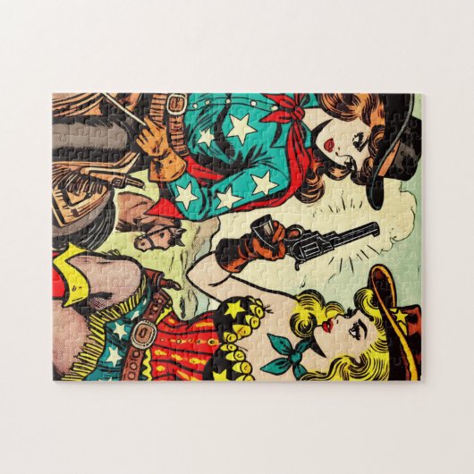  Westerne Cowgirl Comics Legpuzzel (Horizontaal)