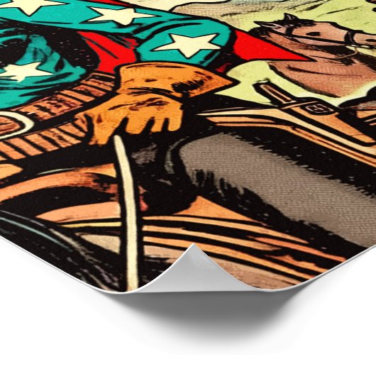  Westerne Cowgirl Comics Poster (Hoek)