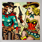 Westerne Cowgirl Comics Poster (Voorkant)