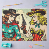 Westerne Cowgirl Comics Tissuepapier (Craft)