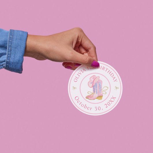 Westerne Cowgirl Coquette Verjaardag Sticker