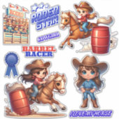 Westerne Cowgirl Country Barrel Racer Sticker (Voorkant)