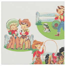 Westerne Cowgirl Cowboy Kinder paarse fabric Stof