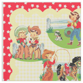 Westerne Cowgirl Cowboy Kinder paarse fabric Stof