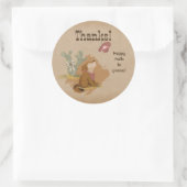 Westerne Cowgirl Coyote Happy Trails Bedankt Ronde Sticker (Tas)