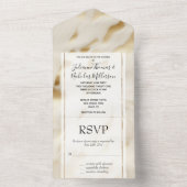 Westerne Cowgirl Cream Gold Koeienhuid All In One Uitnodiging (Binnen)