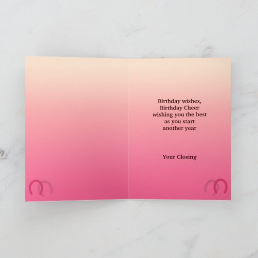 Westerne Cowgirl Custom Birthday Kaart (Binnen)