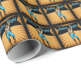Westerne Cowgirl Dames nacht Cadeaupapier