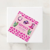 Westerne Cowgirl Eerste Rodeo Roze Meisjes Verjaar Bedankjes Labels (In situ)