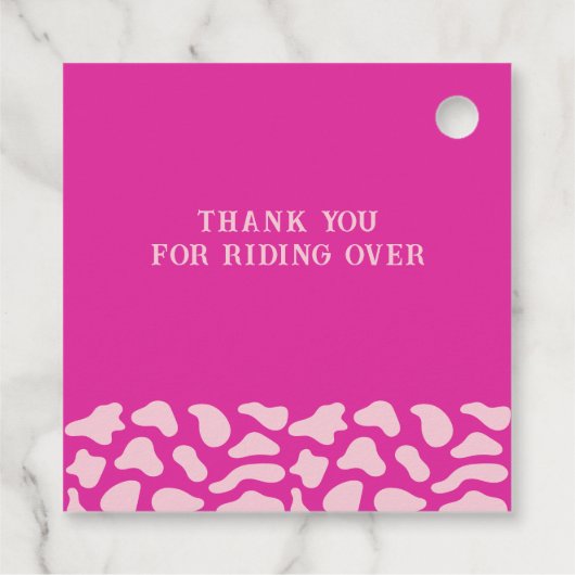 Westerne Cowgirl Eerste Rodeo Roze Meisjes Verjaar Bedankjes Labels (Achterkant)