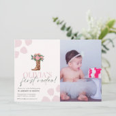 Westerne cowgirl eerste verjaardag kaart (Staand voorkant)