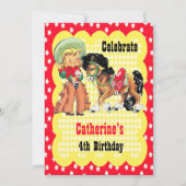 Westerne cowgirl en paard verjaardagsfeestje uitno kaart (Voorkant)