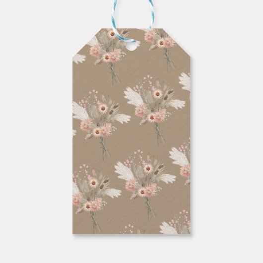 Westerne Cowgirl Floral Boots Shower Cadeaulabel (Achterkant)