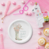 Westerne Cowgirl Floral Boots Shower Papieren Bordje (Feest)