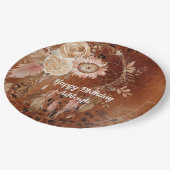 Westerne Cowgirl Floral Dream Catcher Verjaardag Papieren Bordje (Gekanteld)