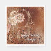 Westerne Cowgirl Floral Dream Catcher Verjaardag Servet (Voorkant)