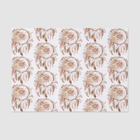 Westerne Cowgirl Floral Dream Catcher Verjaardag Tissuepapier (Voorkant)