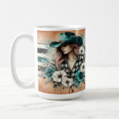 Westerne Cowgirl Floral Gepersonaliseerd Koffiemok (Links)