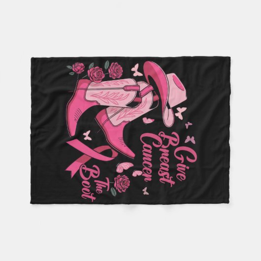 Westerne Cowgirl Geef Borstkanker De Boot Aware Fleece Deken (Voorkant (Horizontaal))