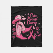 Westerne Cowgirl Geef Borstkanker De Boot Aware Fleece Deken (Voorkant)