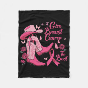 Westerne Cowgirl Geef Borstkanker De Boot Aware Fleece Deken