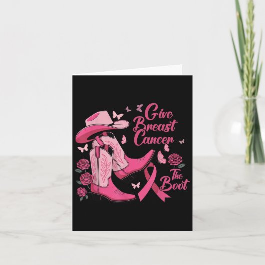 Westerne Cowgirl Geef Borstkanker De Boot Aware Kaart (Voorkant)