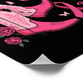 Westerne Cowgirl Geef Borstkanker De Boot Aware Poster (Hoek)