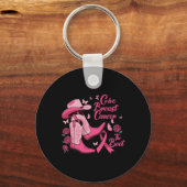Westerne Cowgirl Geef Borstkanker De Boot Aware Sleutelhanger (Voorkant)