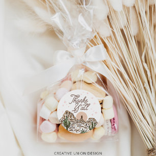 Westerne Cowgirl Girl Baby shower Bedankt Y'all Ronde Sticker