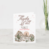 Westerne Cowgirl Girl Baby shower Dank u Kaarten (Voorkant)